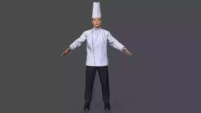 chef Kitchener Low-poly 3D model