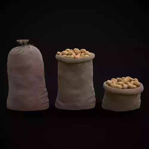 Burlap Sacks of Potatoes
