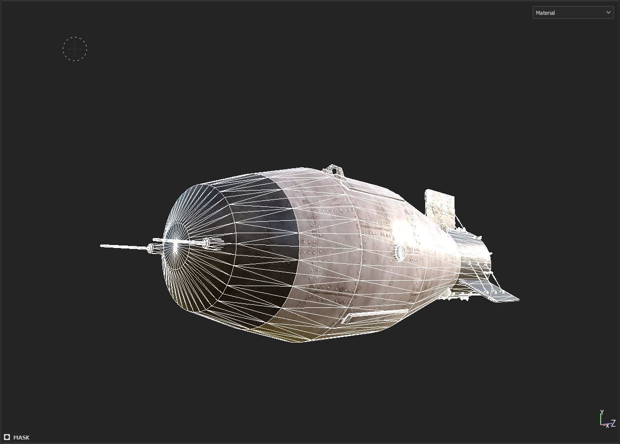 Tsar Bomb Low-poly 3D model_7