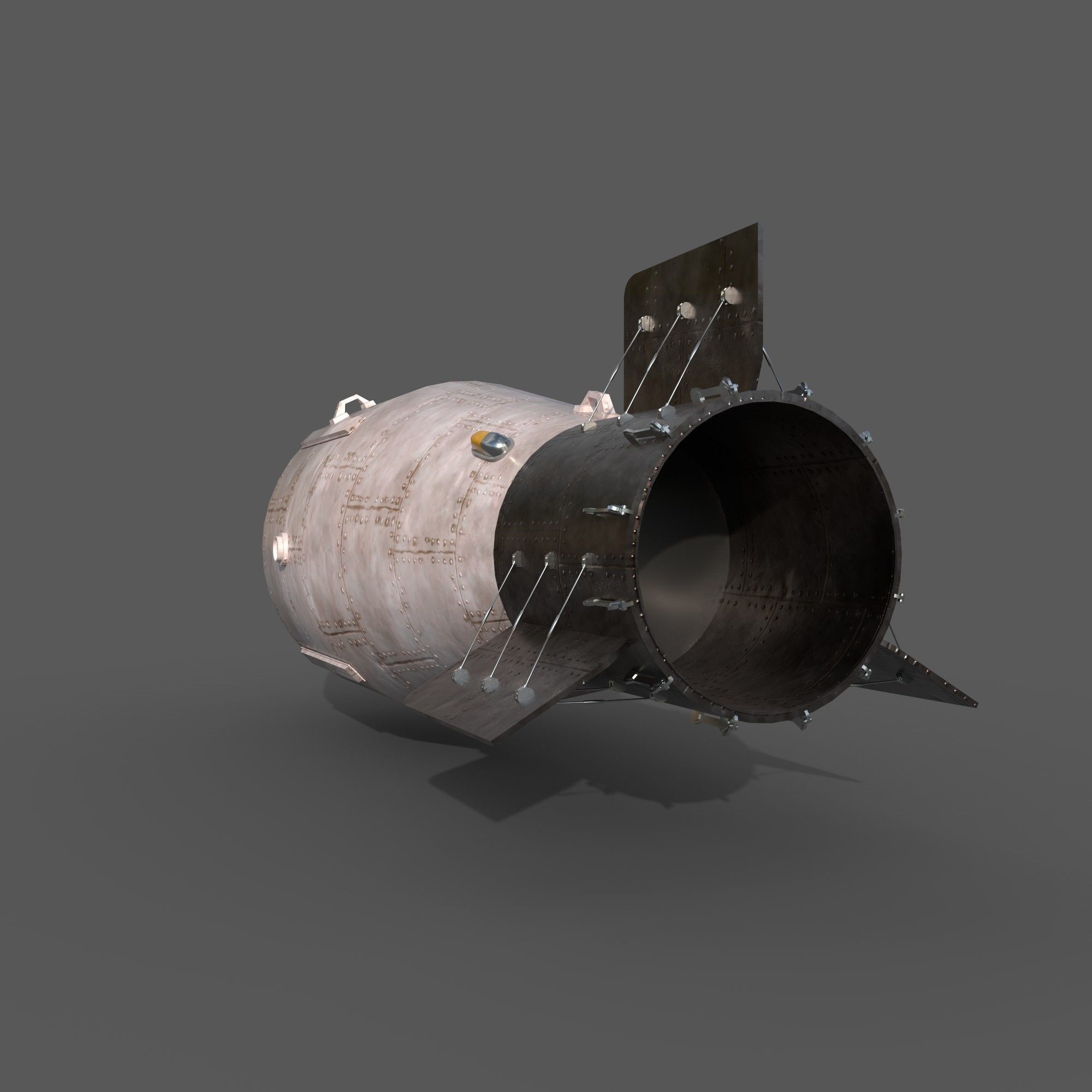 Tsar Bomb Low-poly 3D model_4