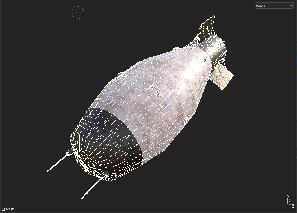 Tsar Bomb Low-poly 3D model_6