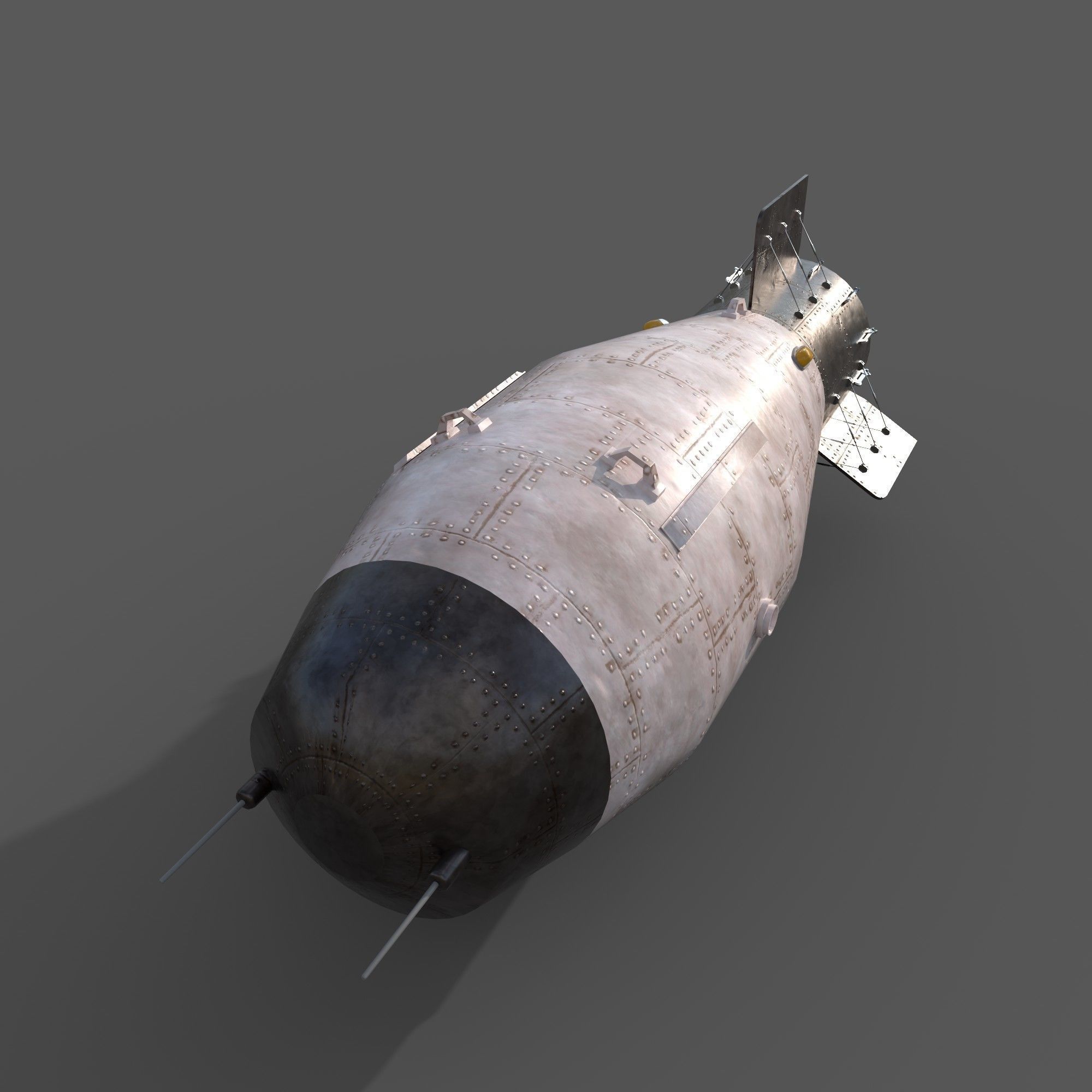 Tsar Bomb Low-poly 3D model_1