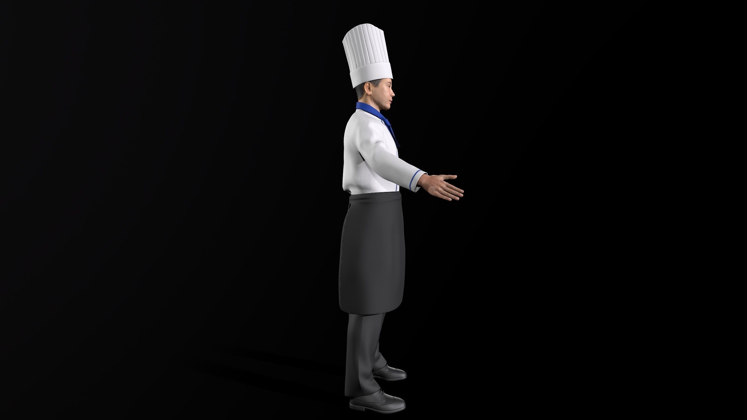 Chef Character Low-poly 3D model_2