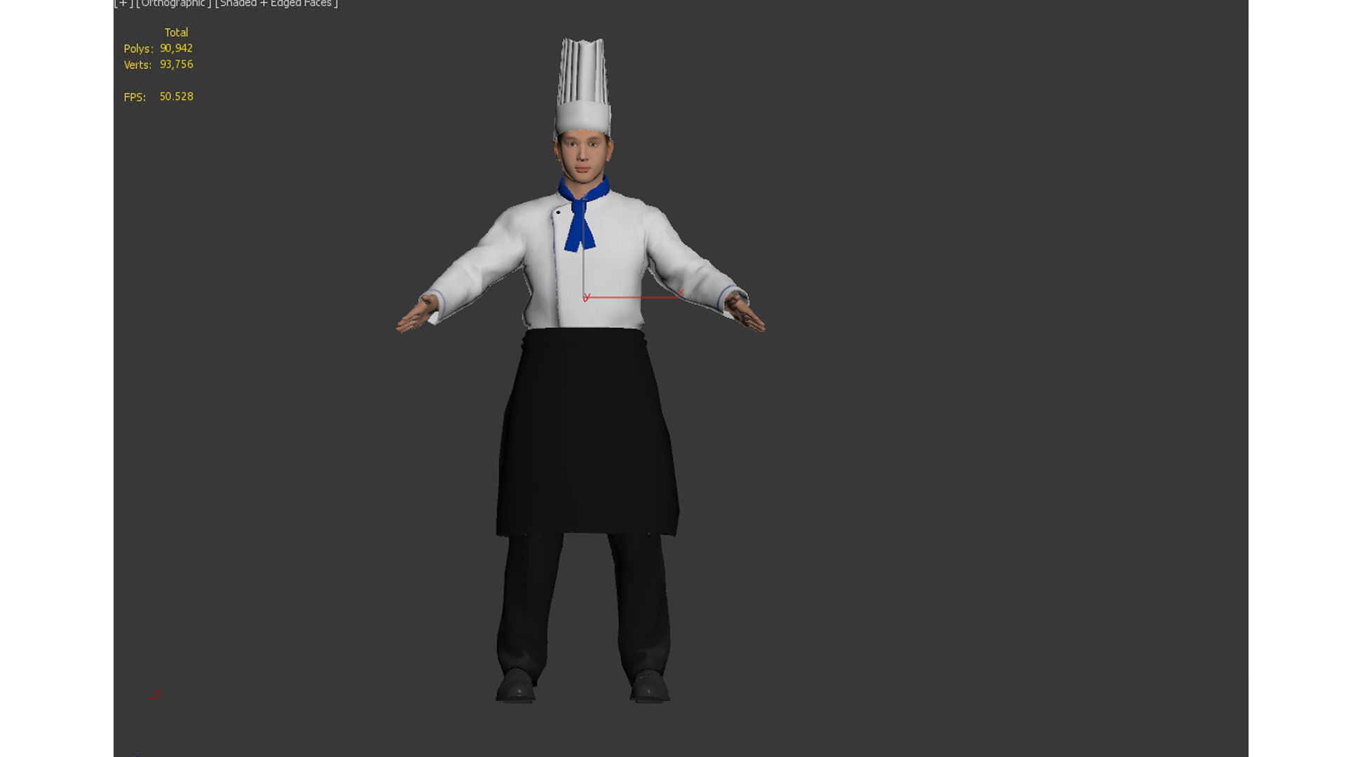 Chef Character Low-poly 3D model_6