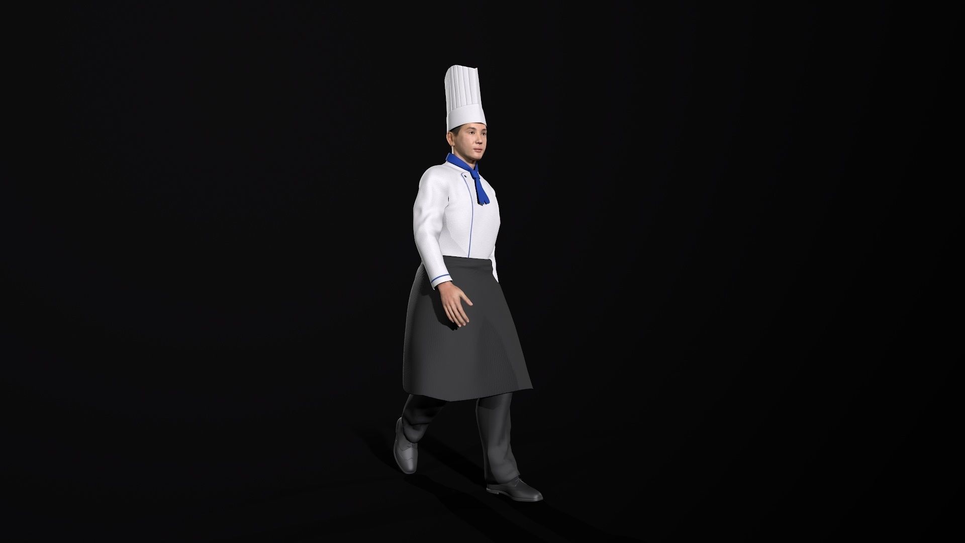 Chef Character Low-poly 3D model_5