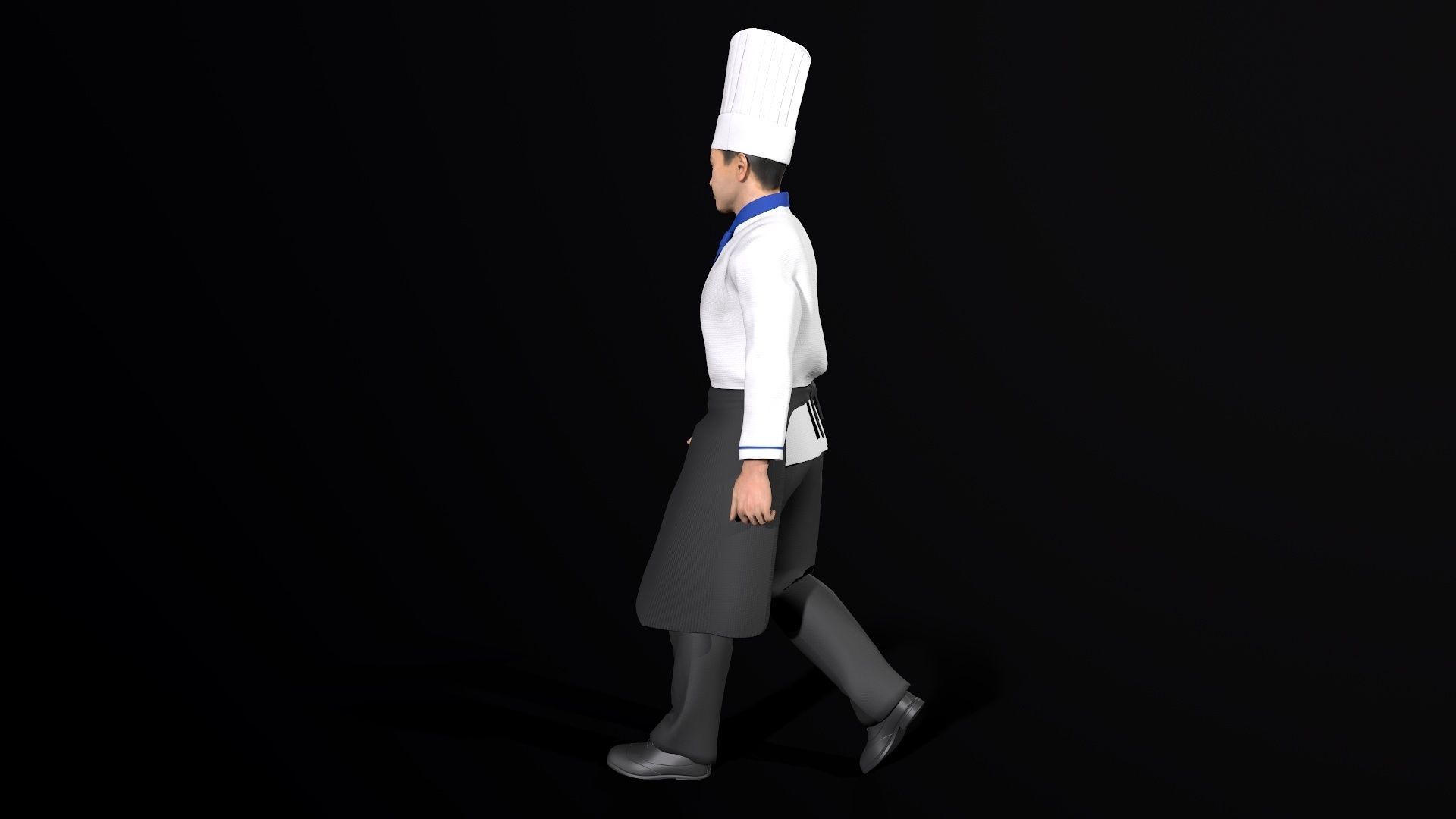 Chef Character Low-poly 3D model_4