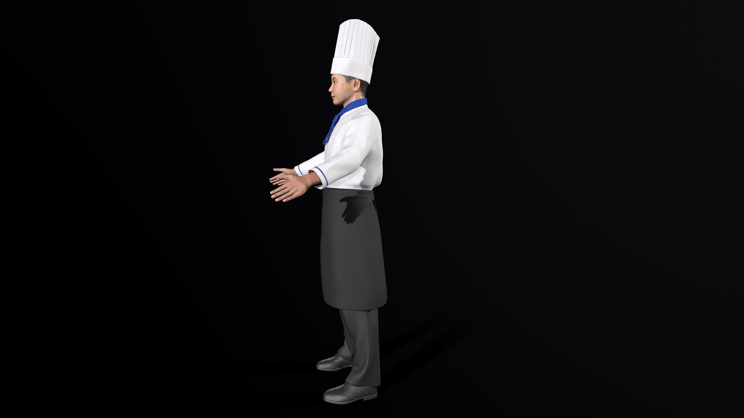 Chef Character Low-poly 3D model_1