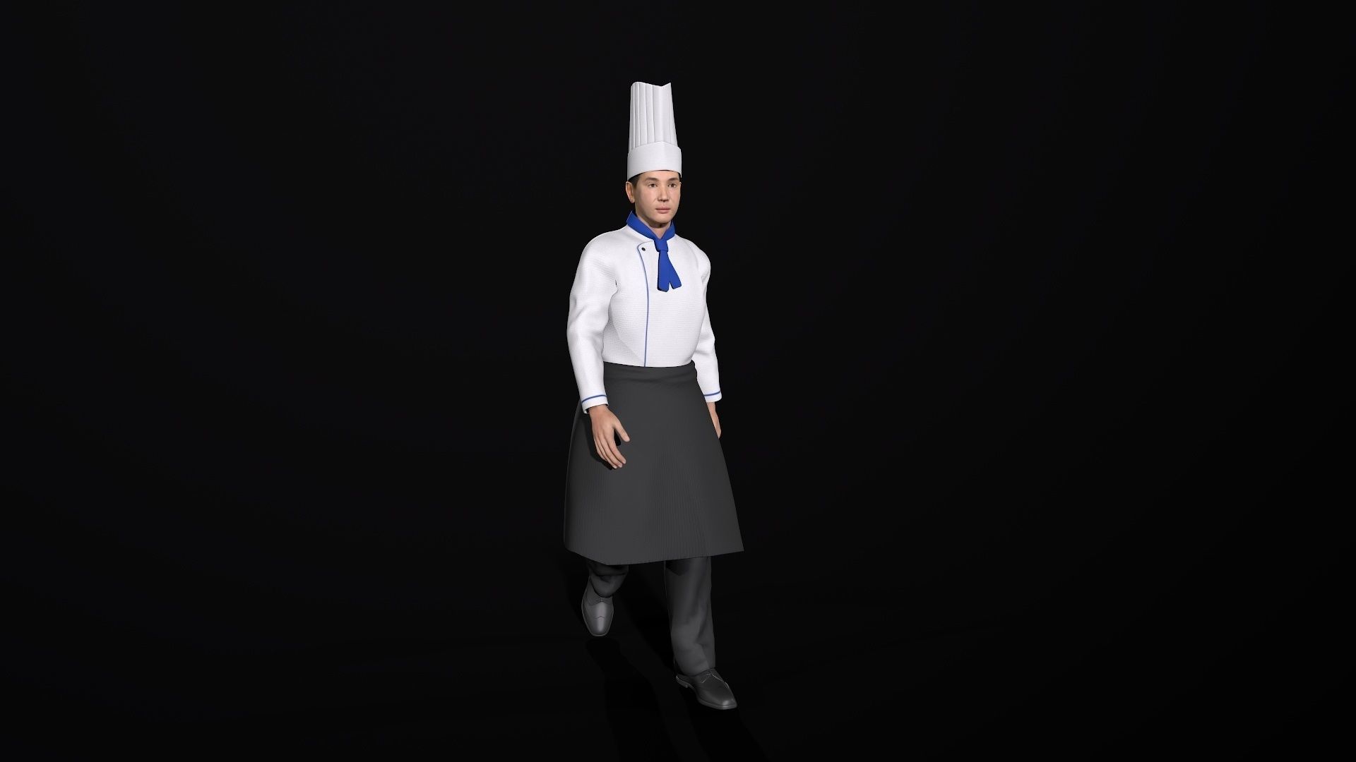 Chef Character Low-poly 3D model_3