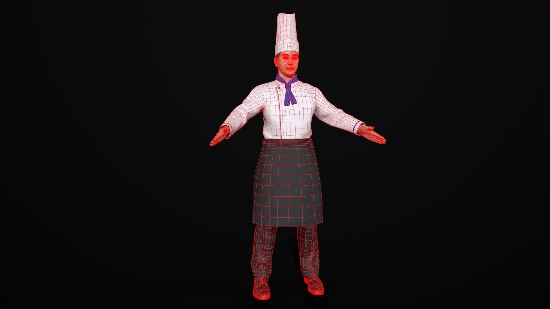 Chef Character Low-poly 3D model_7