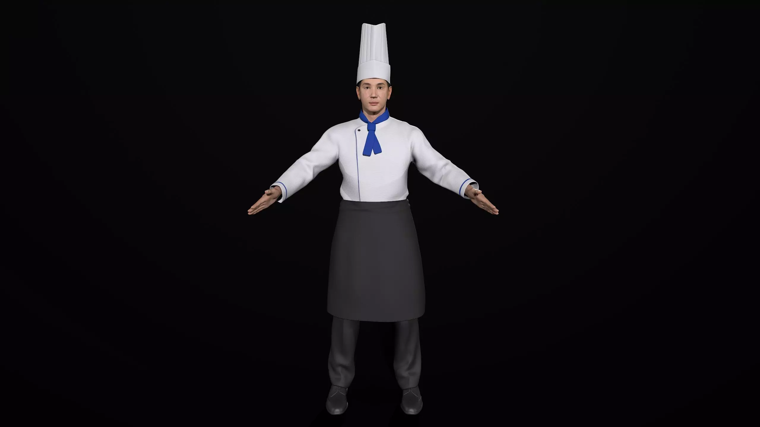 Chef Character Low-poly 3D model_0