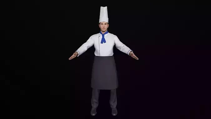 Chef Character Low-poly 3D model