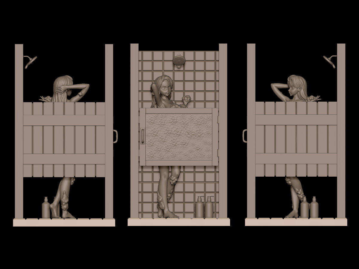 onepice nami shower booth 3D print model_9