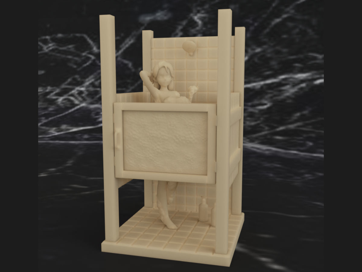 onepice nami shower booth 3D print model_8