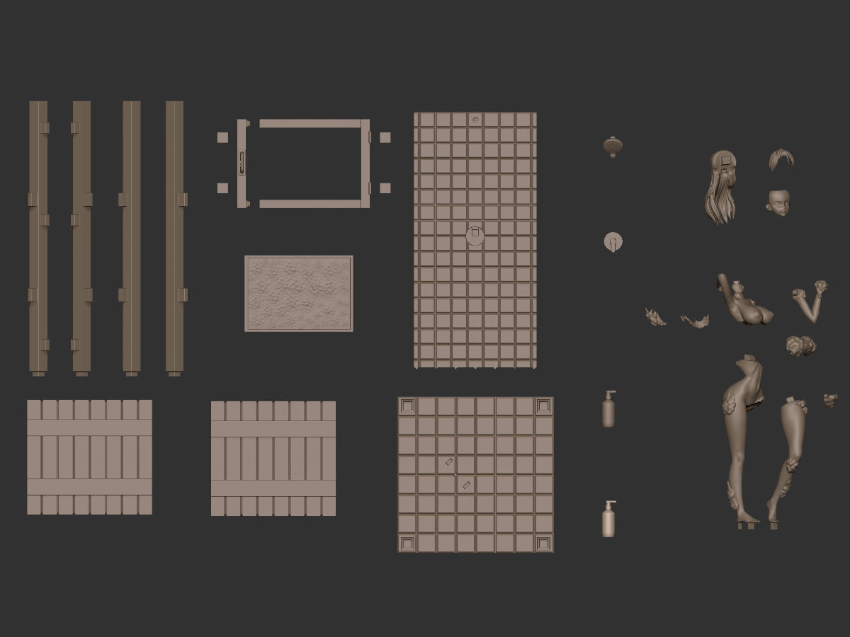 onepice nami shower booth 3D print model_5