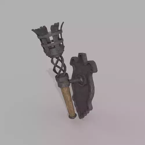 Wall Torch Low-poly 3D model