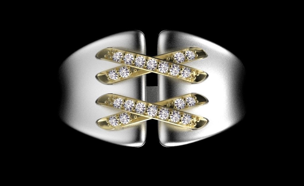 ring gold 3D print model_10