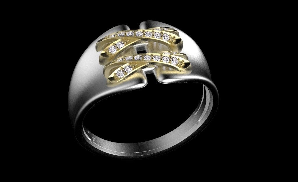 ring gold 3D print model_14