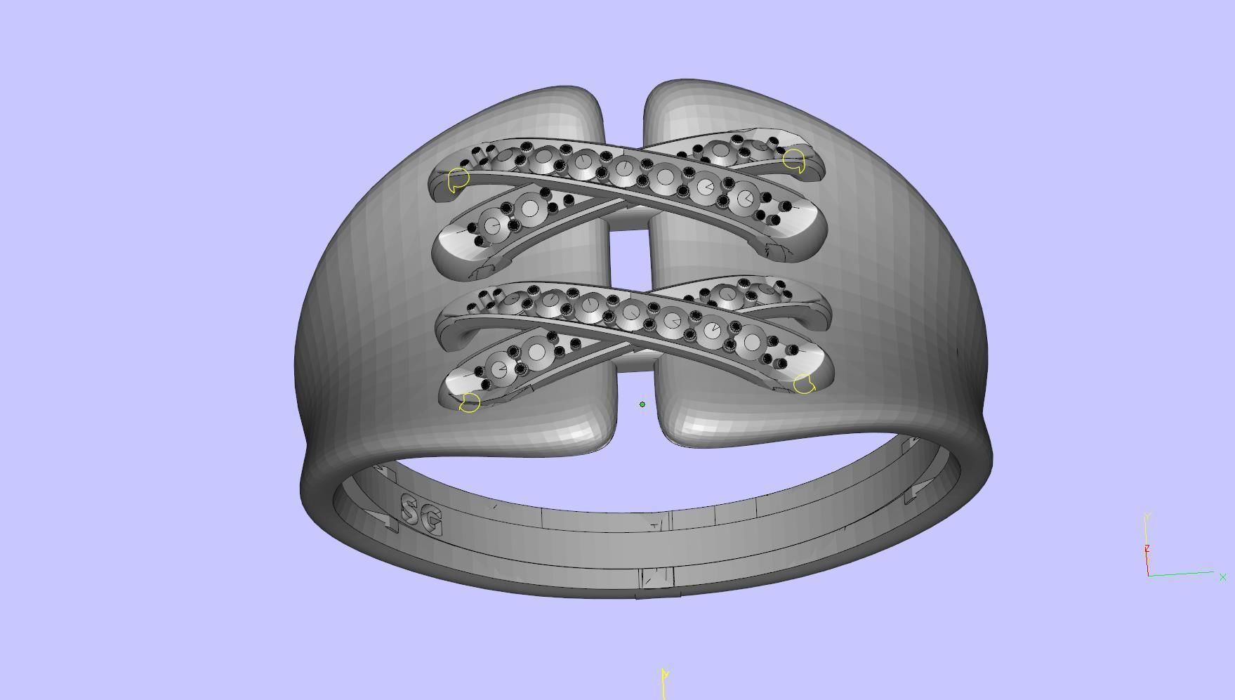 ring gold 3D print model_7