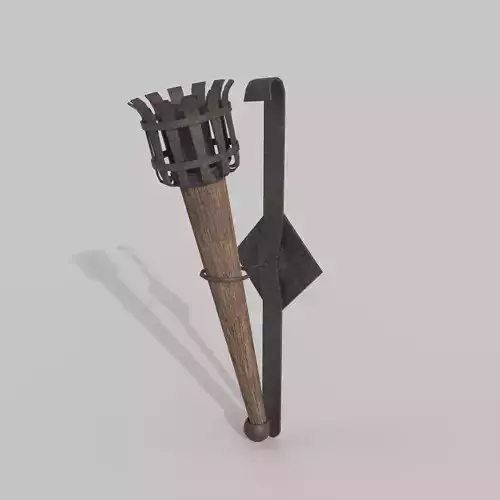 Wall Torch Low-poly 3D model