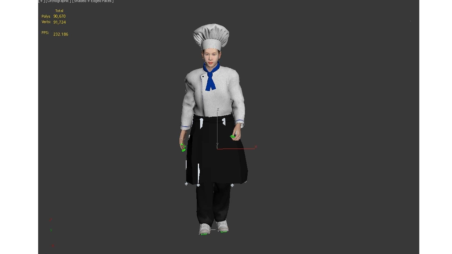 chef Kitchener Low-poly 3D model_12