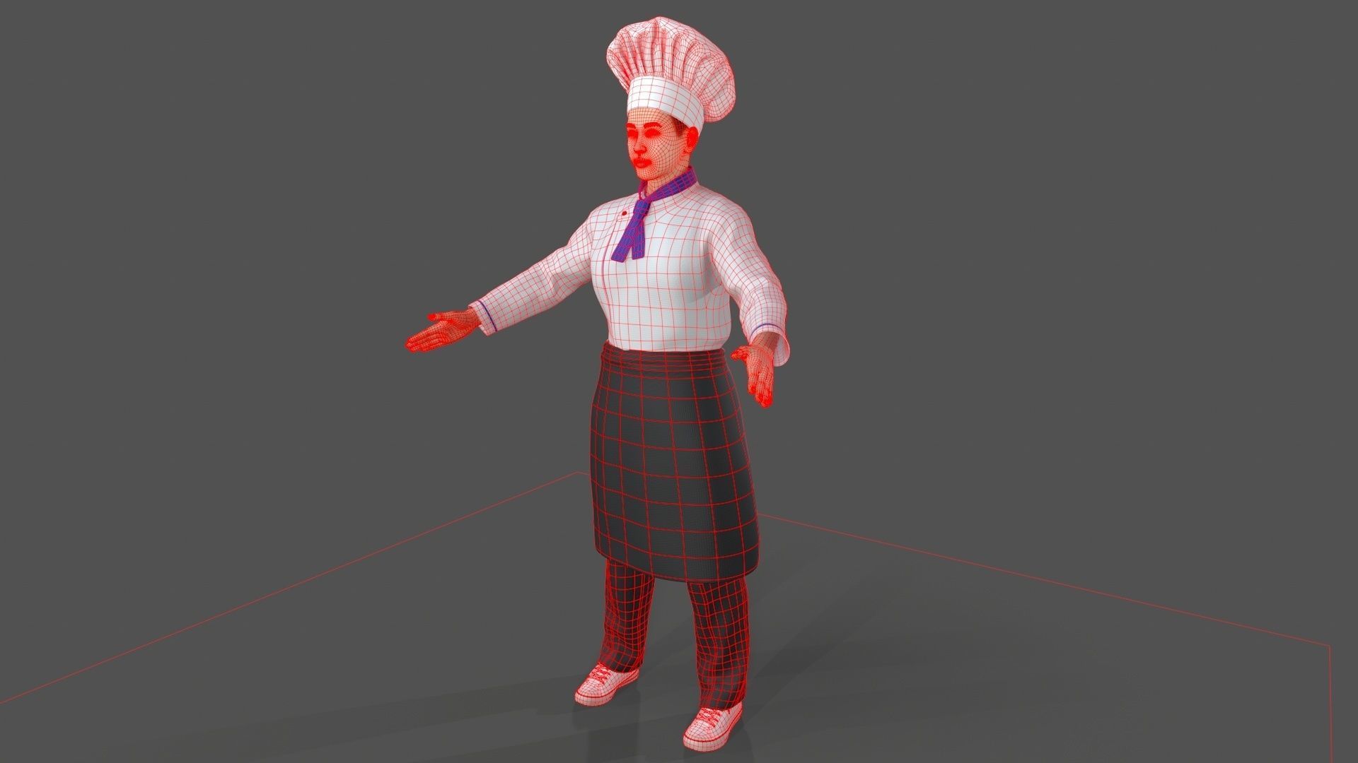 chef Kitchener Low-poly 3D model_15