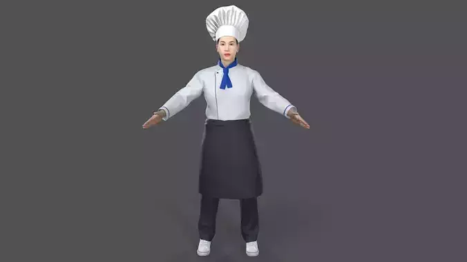 chef Kitchener Low-poly 3D model