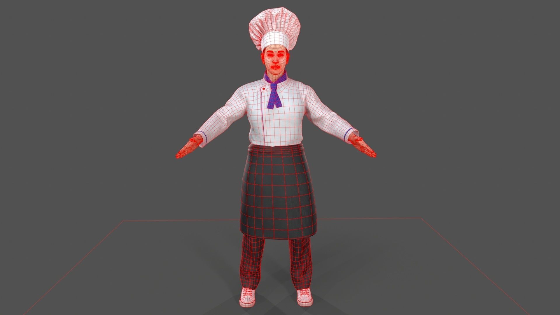 chef Kitchener Low-poly 3D model_14