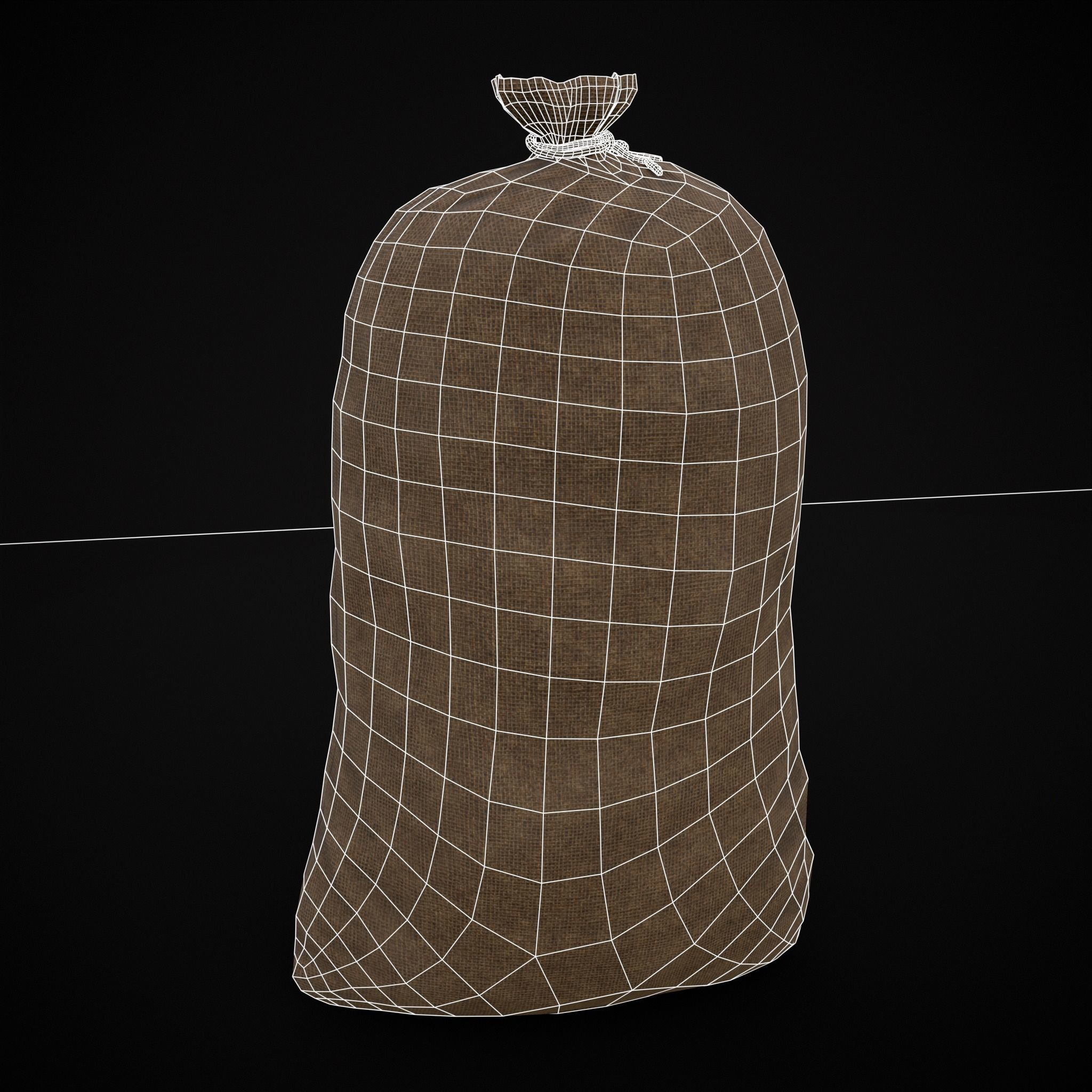 Burlap Sacks of Beets Low-poly 3D model_12