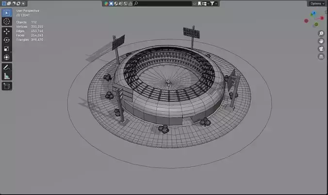 Modeling a cricket Stadium in blender