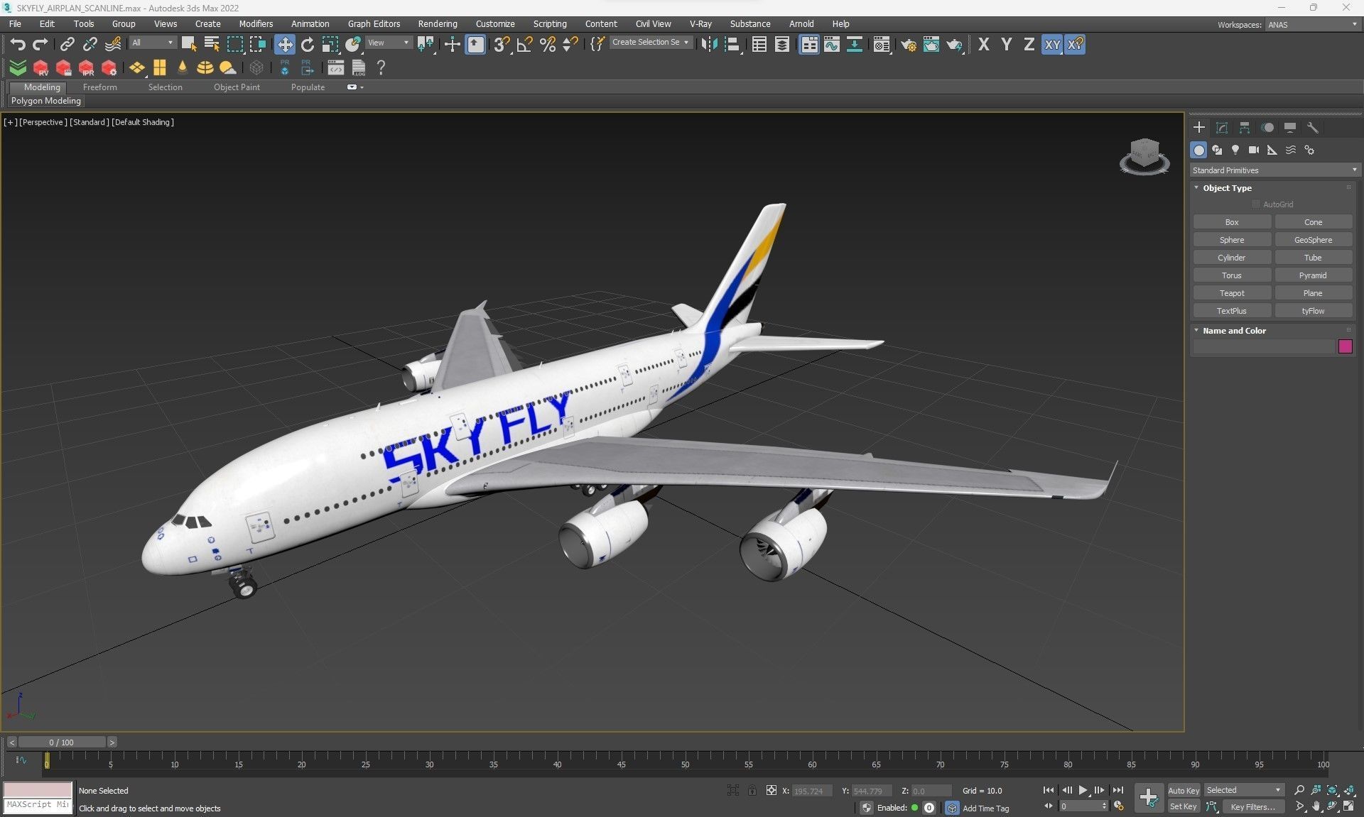 SKYFLY AIRPLAN HIGH POLY 3D model_1