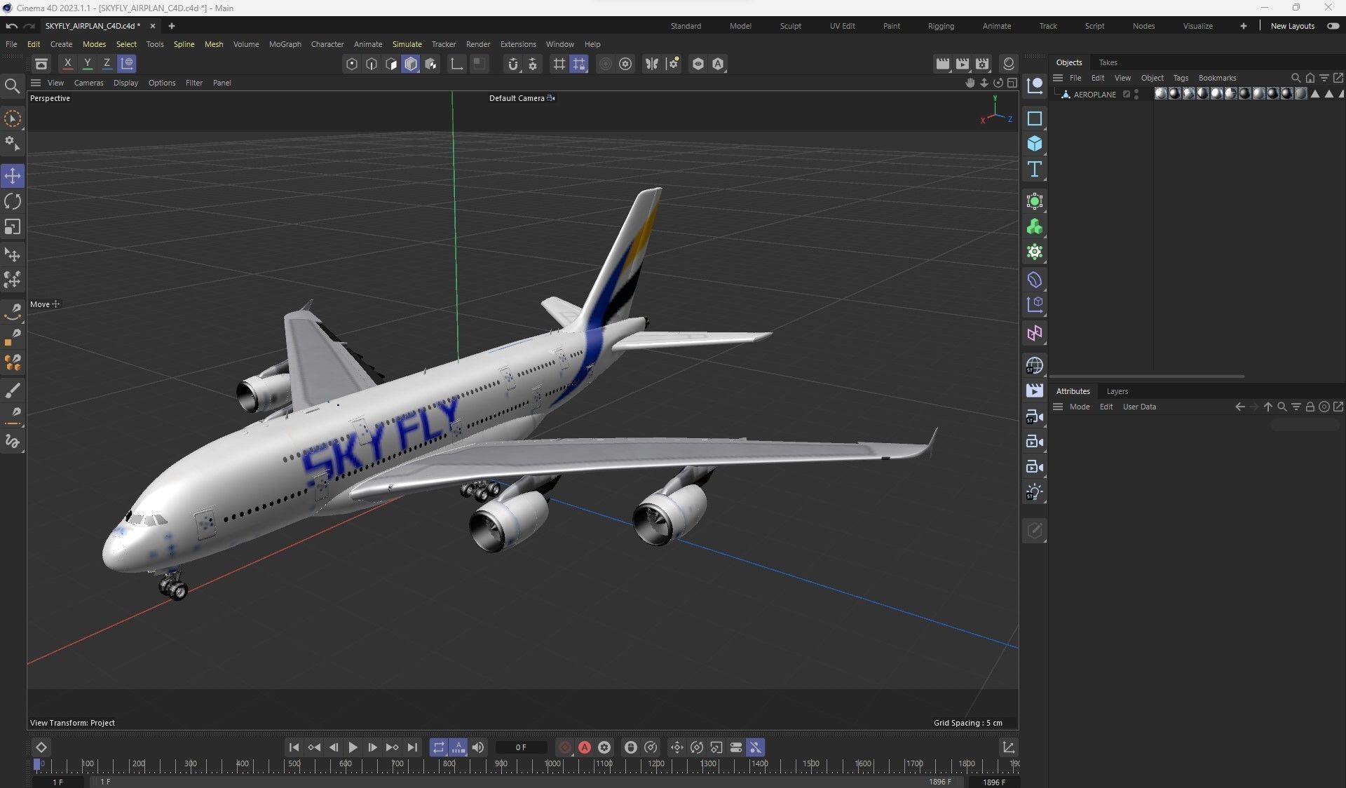 SKYFLY AIRPLAN HIGH POLY 3D model_2
