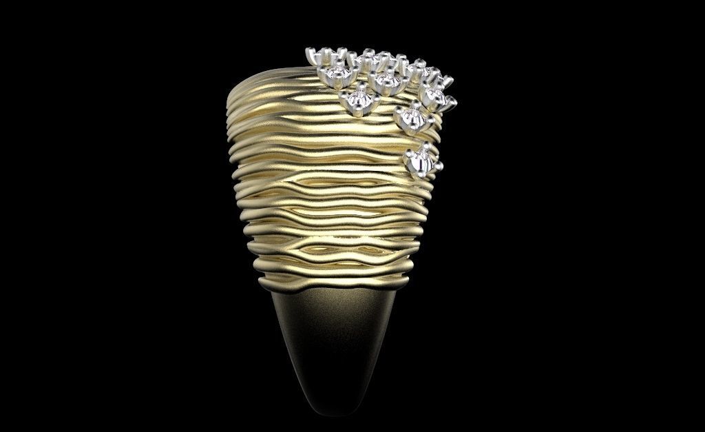 ring gold 3D print model_3