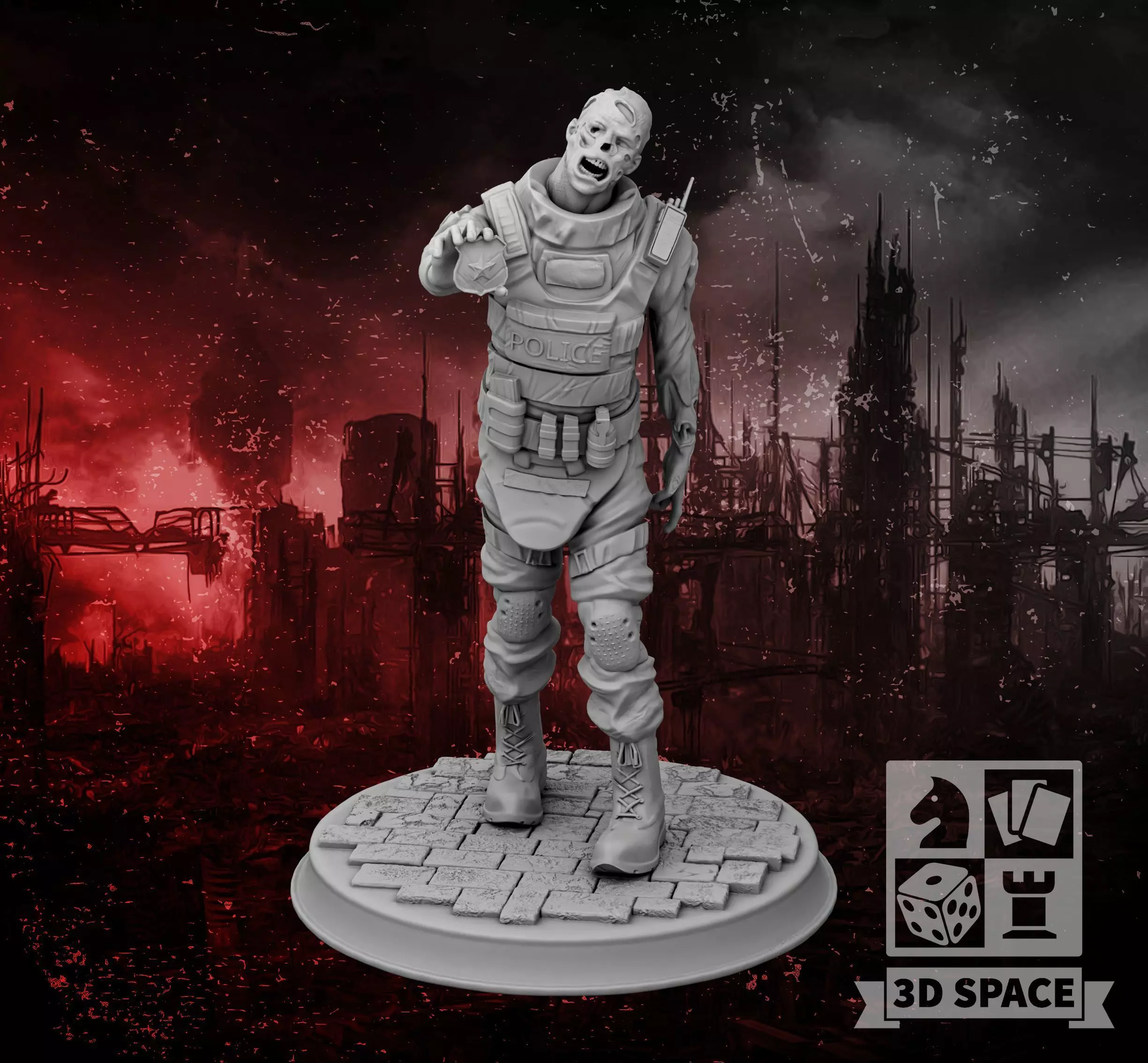 Zombie policeman 3D print model