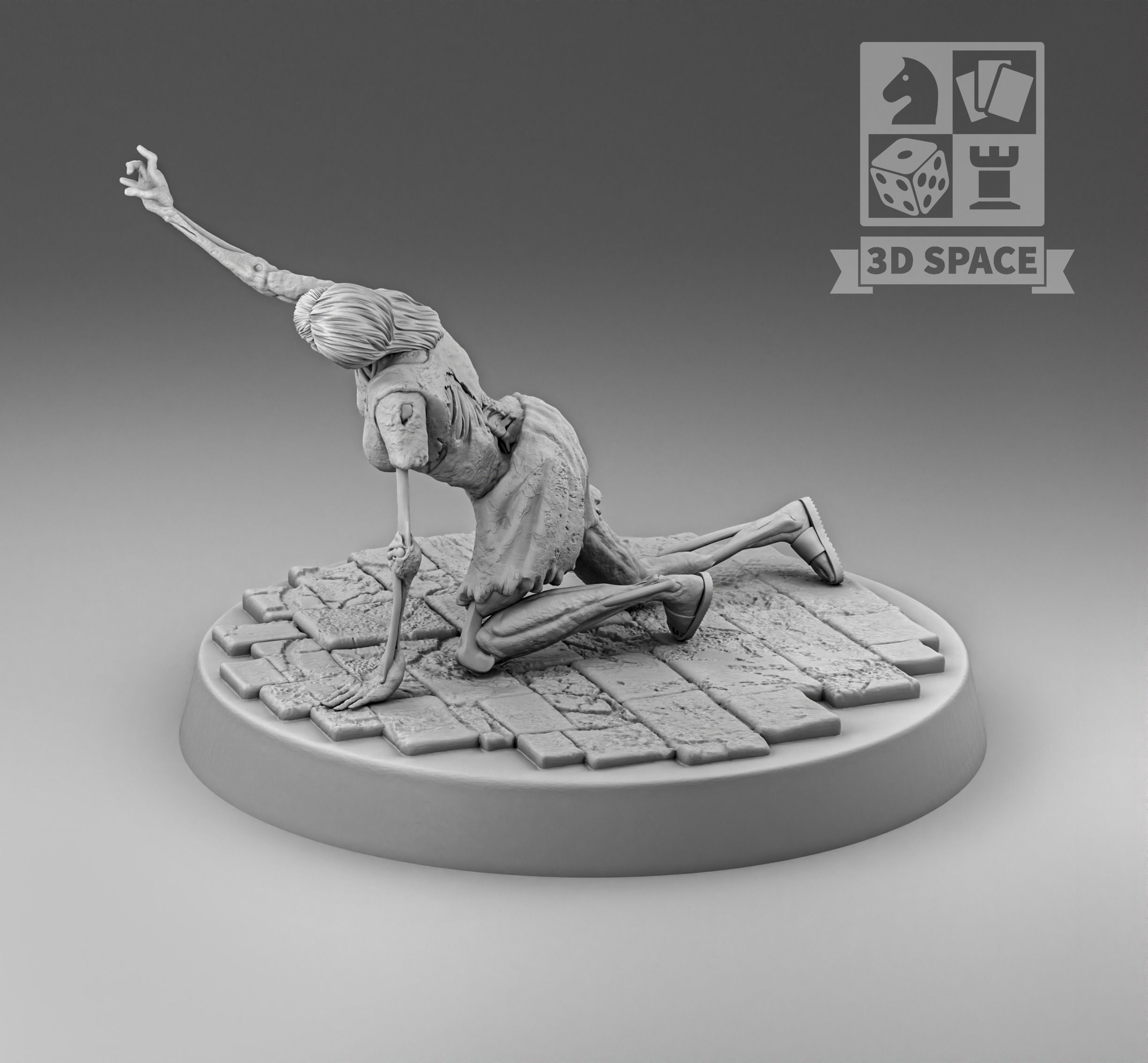 Apocalypse Zombie Girl 3D print model_1