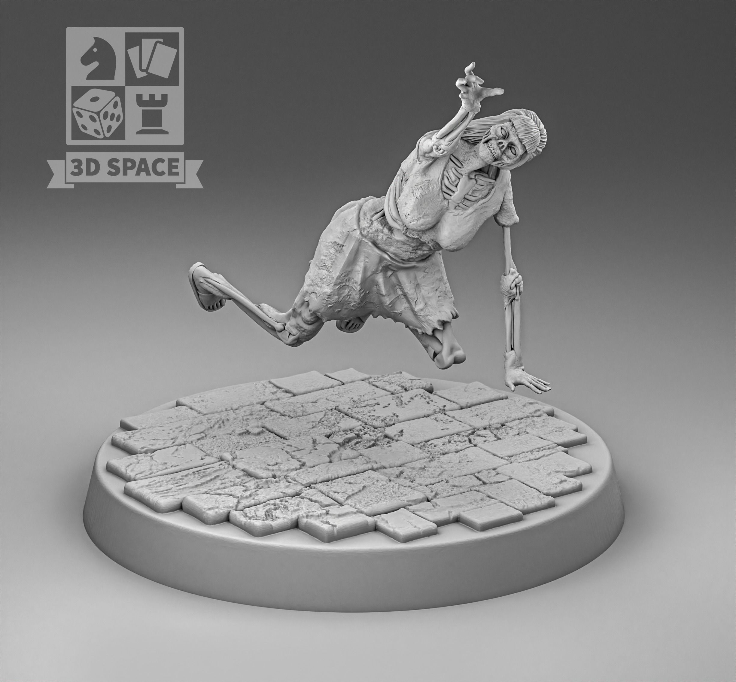 Apocalypse Zombie Girl 3D print model_3