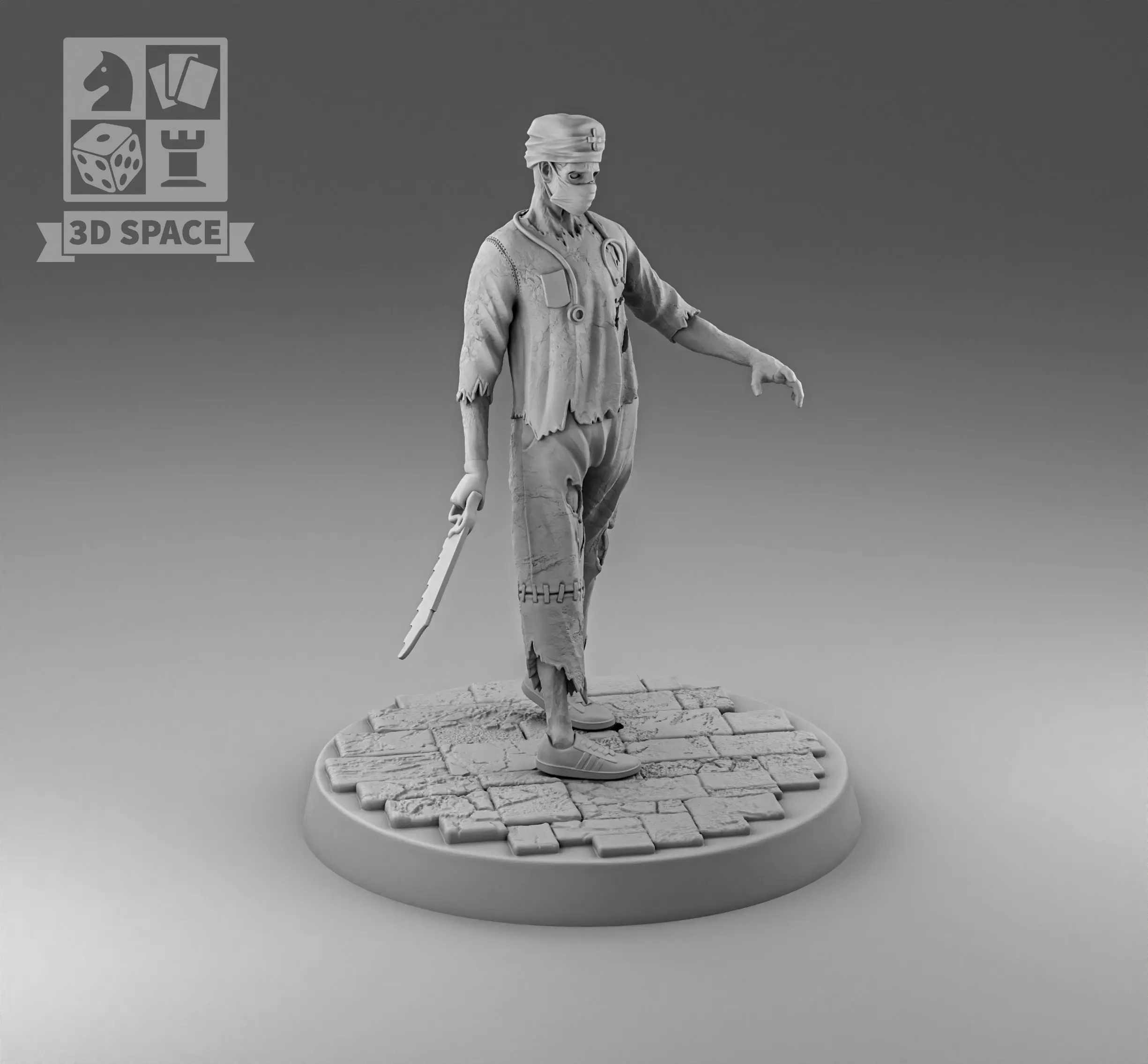 Apocalypse Zombie Doctor 3D print model_0