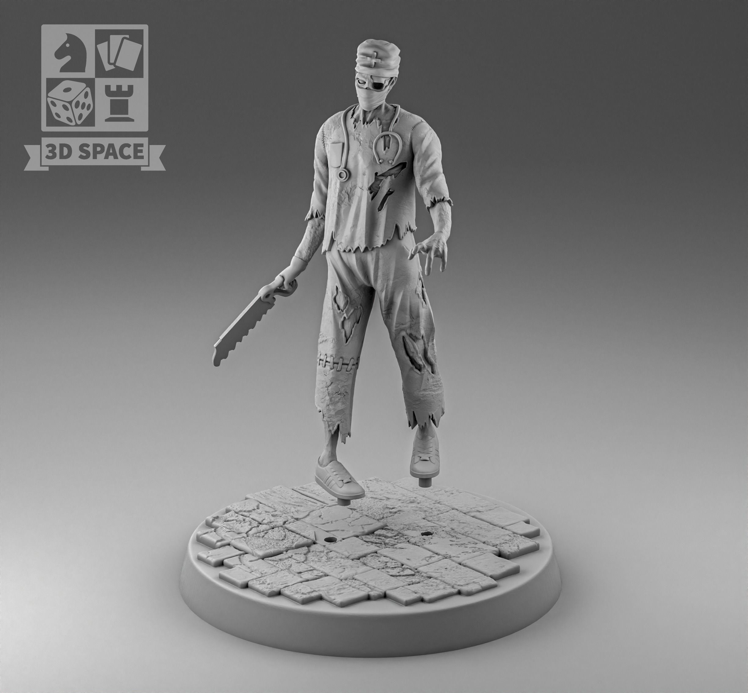 Apocalypse Zombie Doctor 3D print model_3