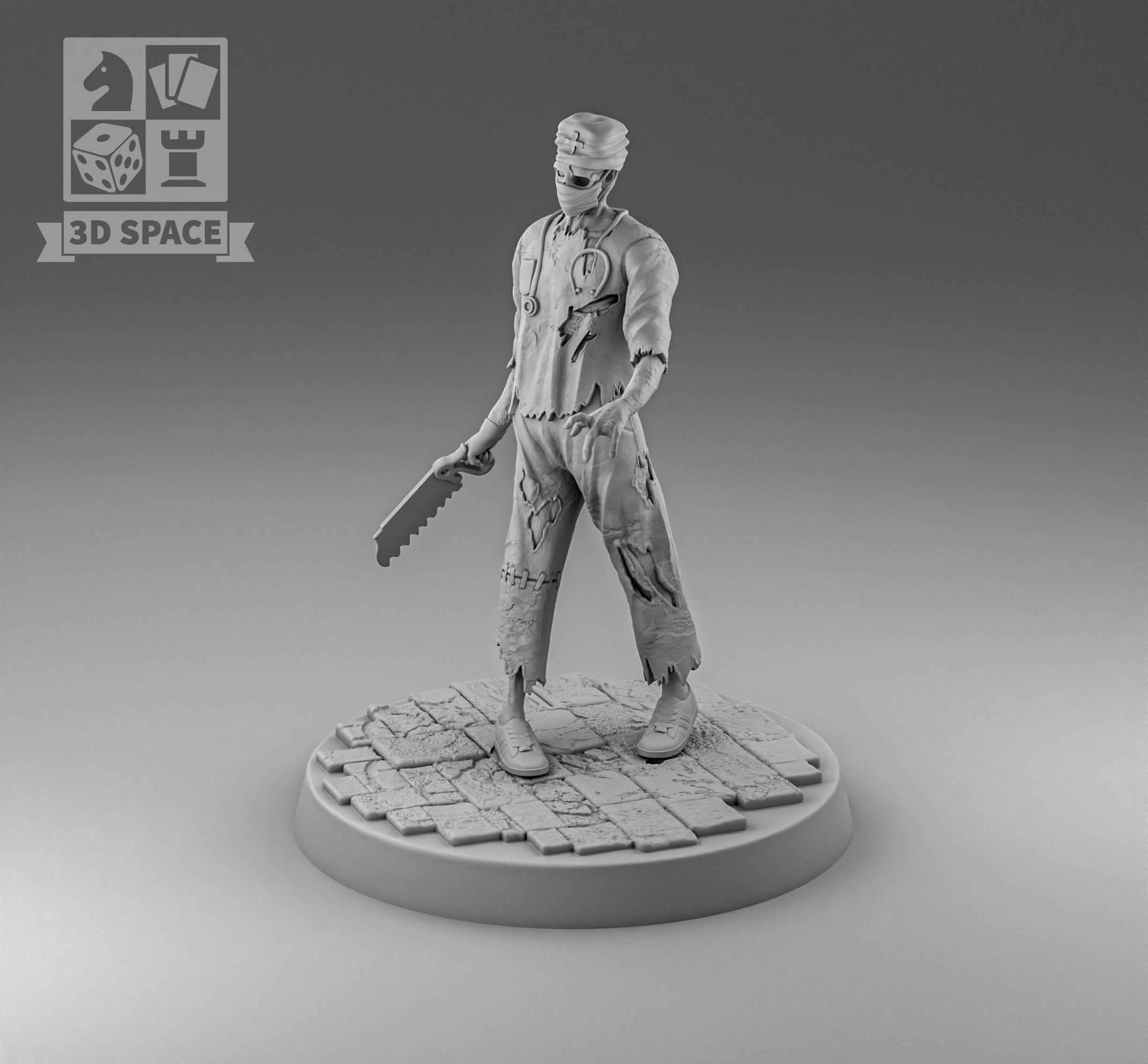 Apocalypse Zombie Doctor 3D print model_1