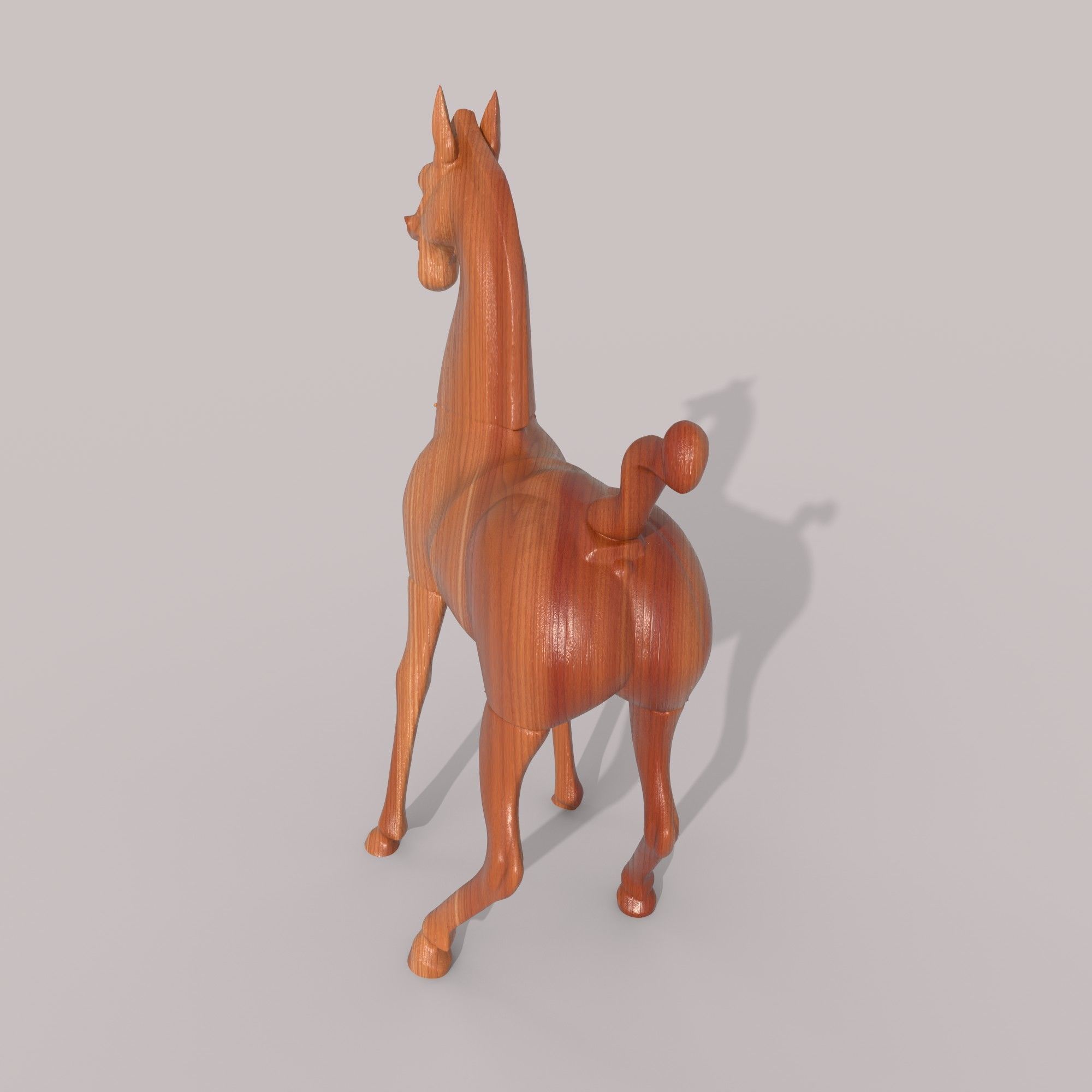 Wooden Horse 3D model_2