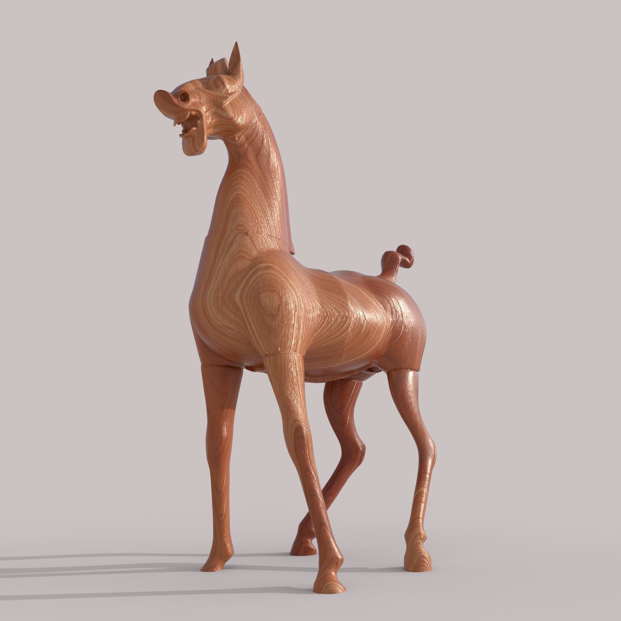 Wooden Horse 3D model_3