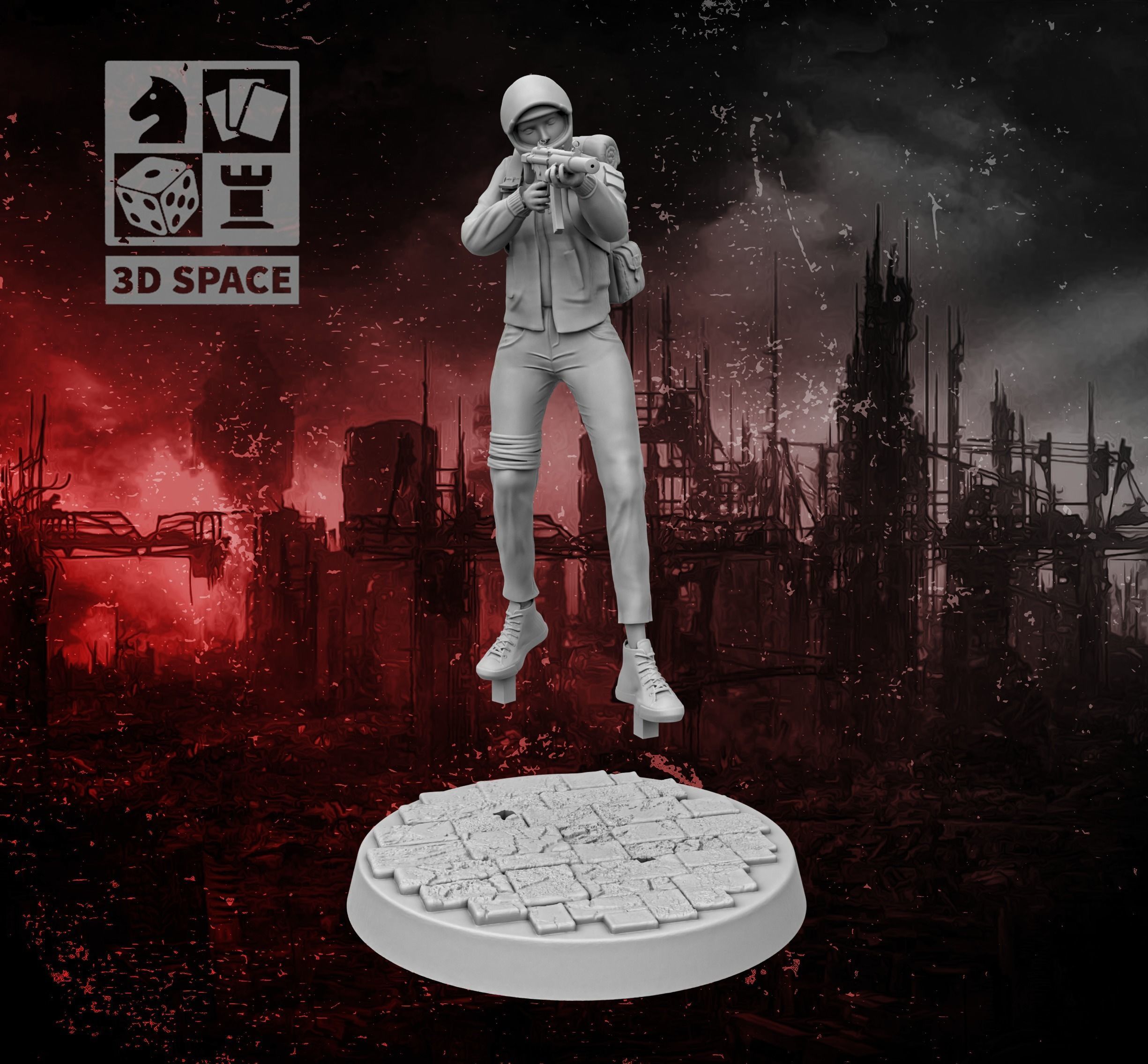 Apocalypse Survivor girl 2 3D print model_3