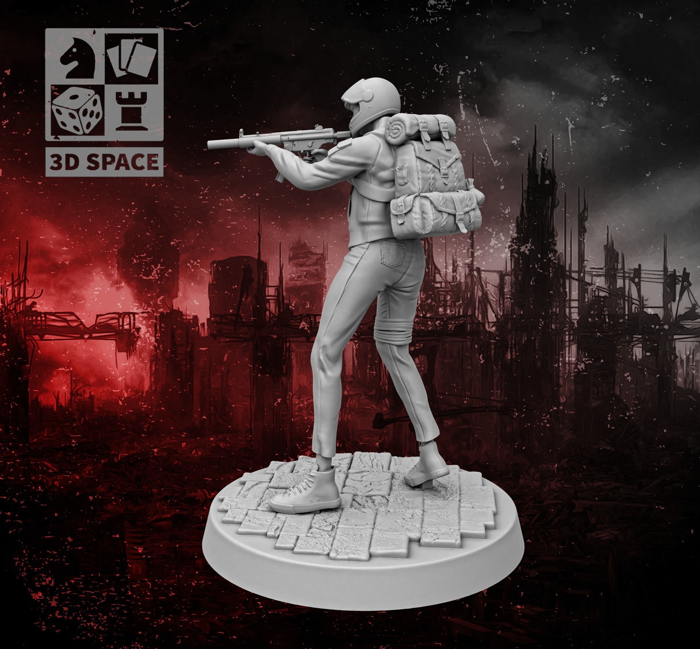 Apocalypse Survivor girl 2 3D print model_1