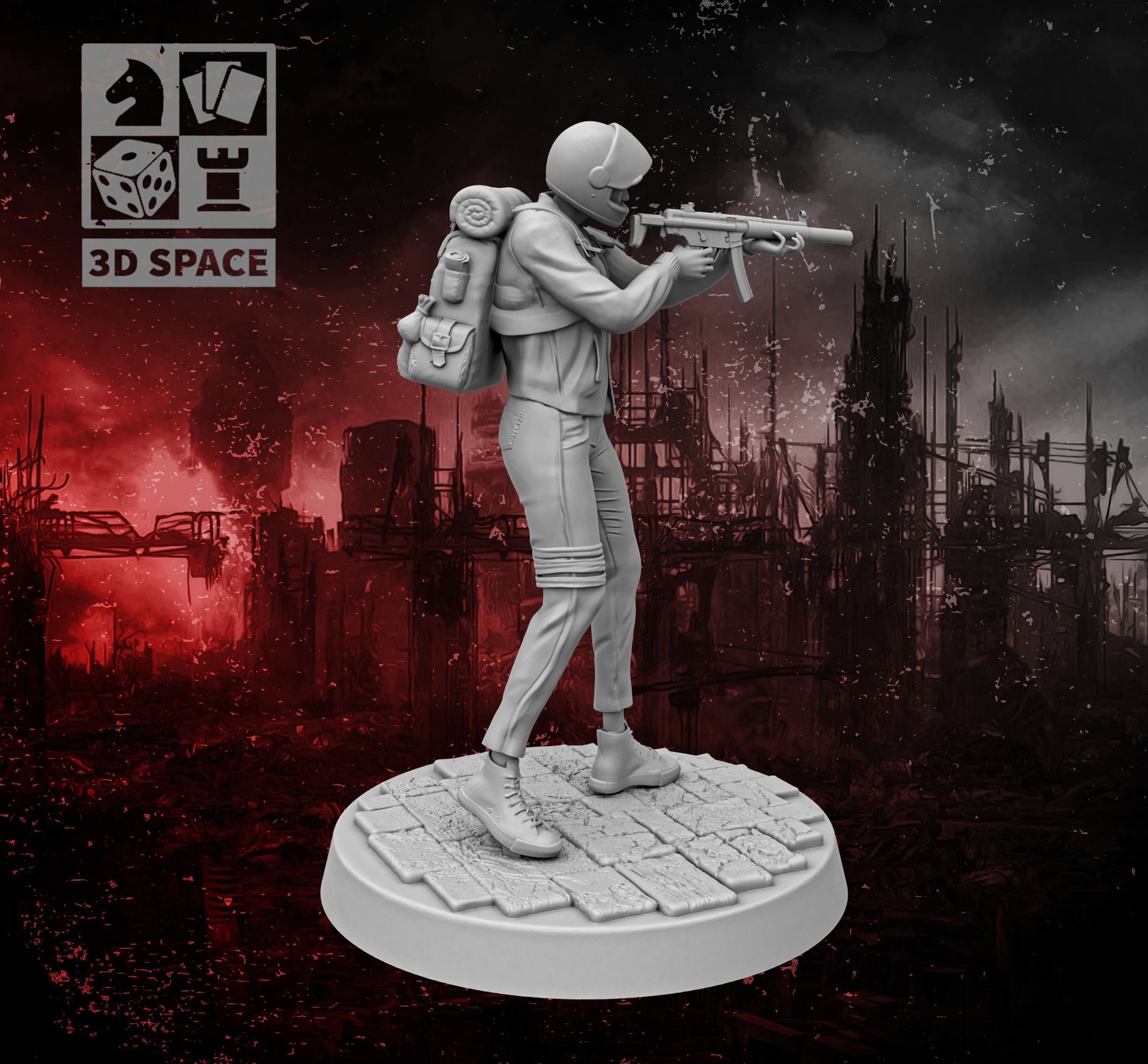 Apocalypse Survivor girl 2 3D print model_2