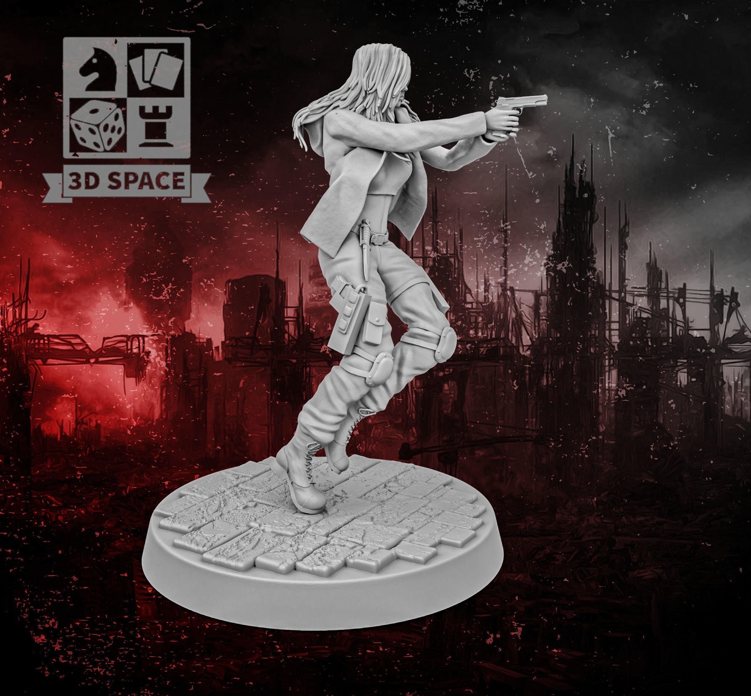 Apocalypse Survivor girl 3D print model_3