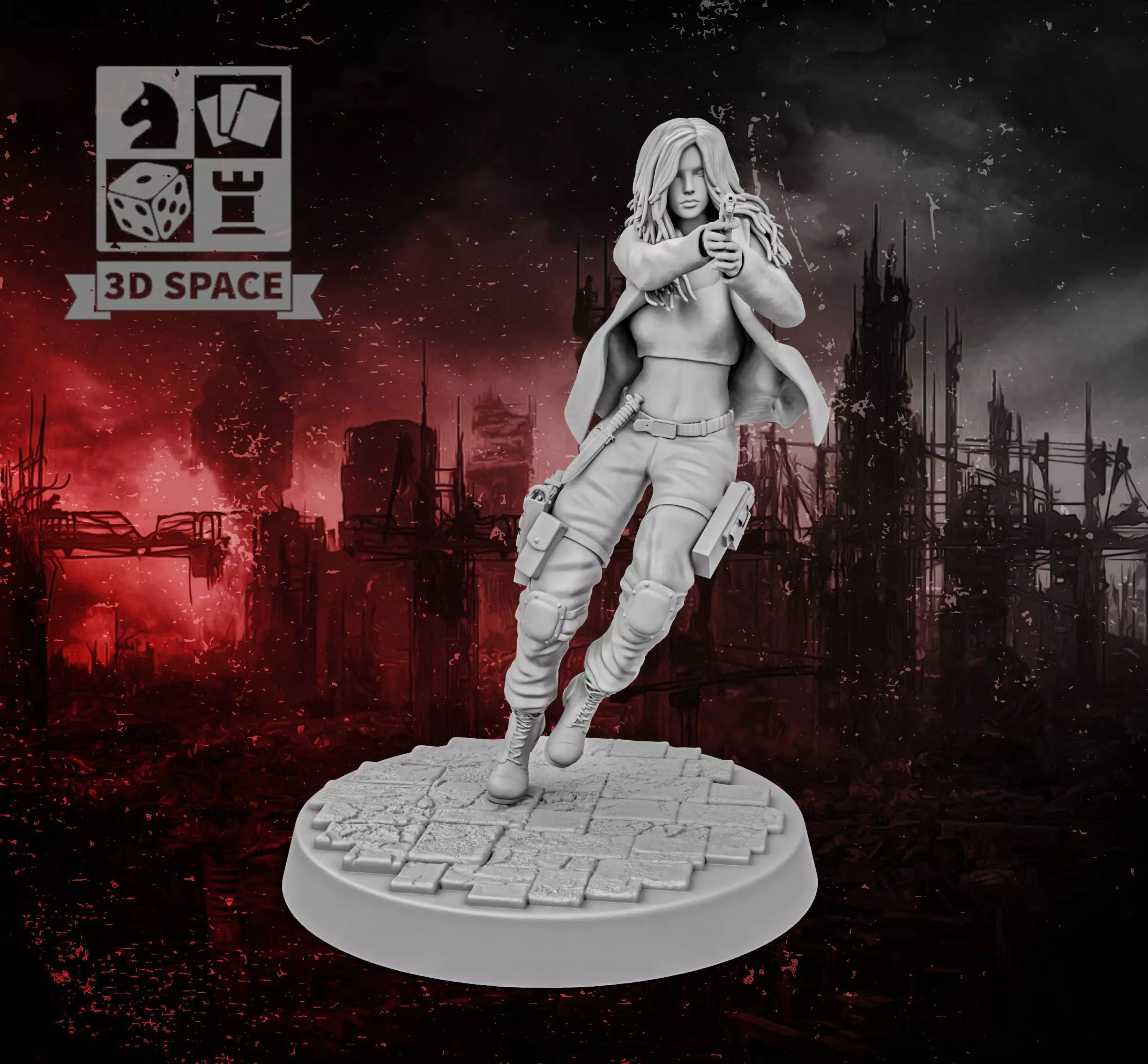 Apocalypse Survivor girl 3D print model_0