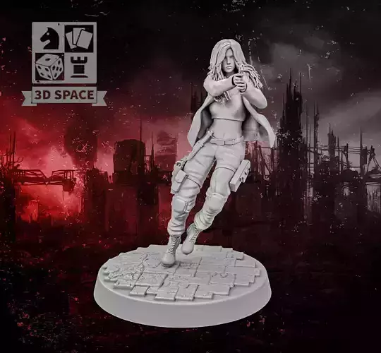 Apocalypse Survivor girl 3D print model
