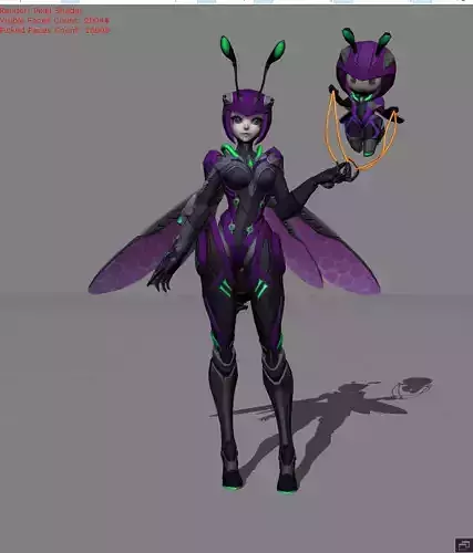 ANGELA VENOM Vespid Low-poly 3D model
