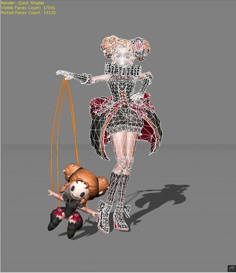 ANGELA Scream Doll Low-poly 3D model_4