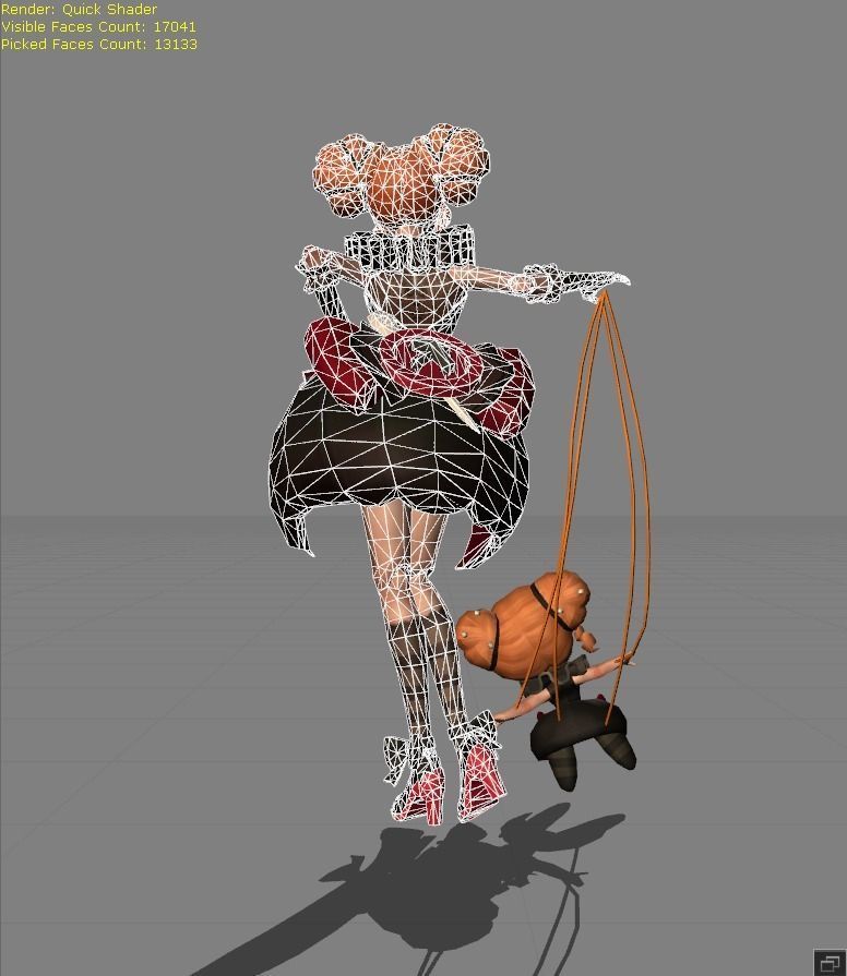 ANGELA Scream Doll Low-poly 3D model_7