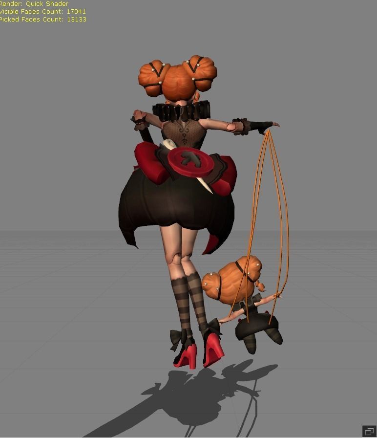 ANGELA Scream Doll Low-poly 3D model_3
